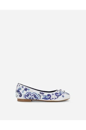 Dolce & Gabbana Ballerina In Pelle Di Vitello Stampa Maiolica - Donna Scarpe (24-38) 25