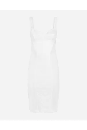 Dolce & Gabbana Corset Bustier Dress - Donna Abiti Bianco Raso 40