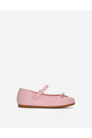 Dolce & Gabbana Ballerina In Vernice Con Logo Dg Metal - Donna Scarpe Primi Passi (19-26) Rosa Pelle 19