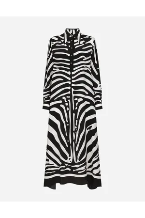 Dolce & Gabbana Kaftano In Crêpe De Chine Stampa Zebra - Donna Abiti 40