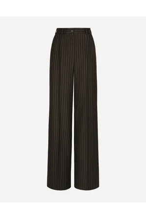 Dolce & Gabbana Pantaloni Palazzo In Gessato Di Lana - Donna Pantaloni E Shorts Multicolore Lana 36