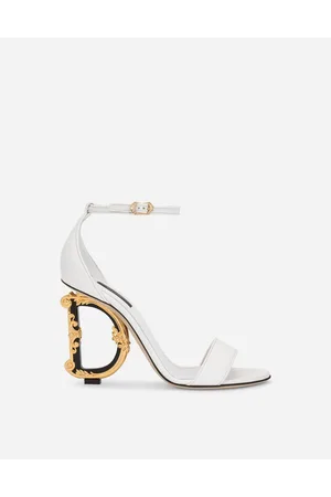 Dolce & Gabbana Nappa Leather Sandals With Baroque Dg Detail - Donna Sandali E Zeppe Pelle 36