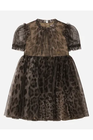Dolce & Gabbana Abito Midi In Tulle Stampa Leopardo - Donna Abiti Stampa Animalier 5 Years