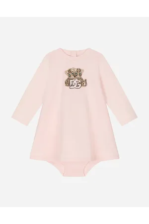 Dolce & Gabbana Abito Midi In Interlock Stampa Logomania - Donna Abiti Rosa Cotone 3/6 Months