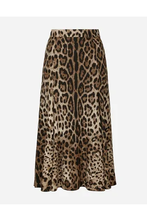 Dolce & Gabbana Gonna A Ruota In Cady Stampa Leopardo - Donna Gonne Stampa Animalier Viscosa 36