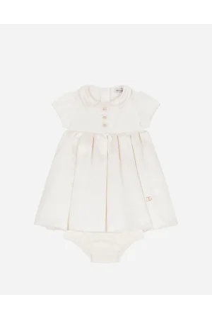 Dolce & Gabbana Duchesse And Jersey Midi Dress - Donna Abiti Multicolore 6/9 Months