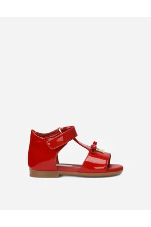 Dolce & Gabbana Sandalo Primi Passi In Vernice Con Logo Dg Metal - Donna Scarpe (24-38) Rosso Pelle 19