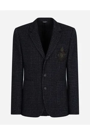 Dolce & Gabbana Giacca Portofino In Jersey Check Con Patch - Uomo Abiti E Giacche Multicolore 46