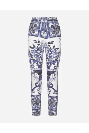 Dolce & Gabbana Jeans Grace In Denim Stampa Maiolica - Donna Denim Multicolore 36