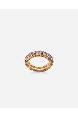 Dolce & Gabbana Heritage Band Ring In Yellow 18kt Gold With Pink Sapphires - Donna Anelli 46