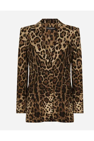 Dolce & Gabbana Giacca Turlington In Lana Stampa Leopardo - Donna Giacche E Blazer Stampa Animalier Lana 36