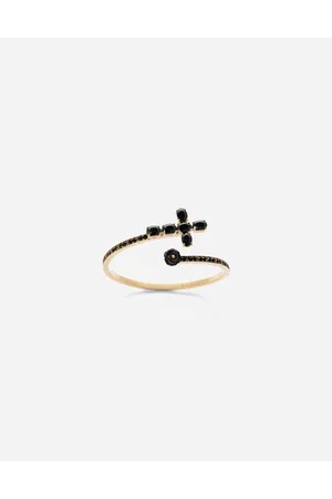 Dolce & Gabbana Bracciale Family In Giallo Con Croce E Zaffiri Neri - Donna Bracciali S