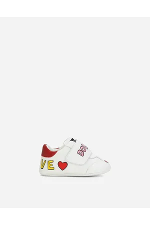 Dolce & Gabbana Sneaker In Nappa Stampata - Donna Scarpe Neonata (16-20) Bianco Pelle 16
