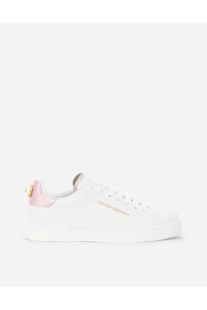 Dolce & Gabbana Sneaker Portofino In Vitello Nappato Con Lettering - Donna Sneaker Rosa Pelle 35