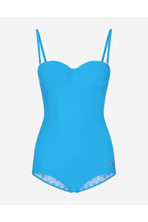 Dolce & Gabbana Costume Intero Balconcino - Donna Beachwear Turchese Jersey 1