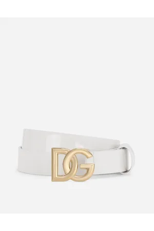 Dolce & Gabbana Cintura In Vernice Dg Logo - Donna Accessori Bianco Pelle S