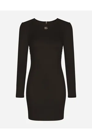 Dolce & Gabbana Short Milano Rib Dress With Dg Logo - Donna Abiti Viscosa 52