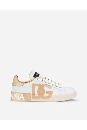 Dolce & Gabbana Sneaker Portofino In Pelle Di Vitello Con Logo Dg - Donna Sneaker Bianco 40.5
