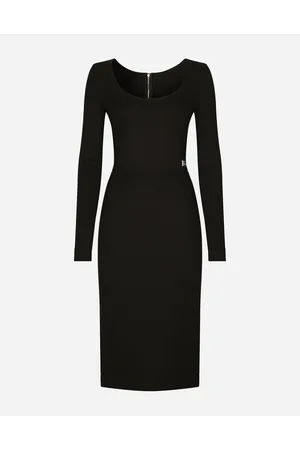 Dolce & Gabbana Abito Longuette In Punto Milano Con Logo Dg - Donna Abiti Viscosa 36