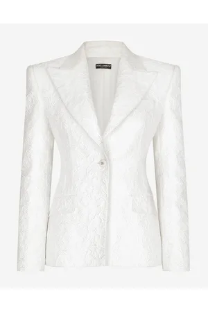 Dolce & Gabbana Giacca Turlington In Broccato - Donna Giacche E Blazer Bianco Tessuto 42