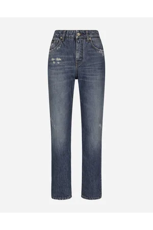 Dolce & Gabbana Jeans Boyfriend In Denim Blu Medio - Donna Denim Multicolore Cotone 36