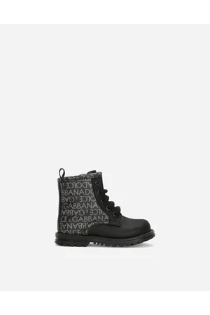 Dolce & Gabbana Stivaletto In Pelle Di Vitello Stampata - Uomo Scarpe Primi Passi (19-26) Nero Pelle 19