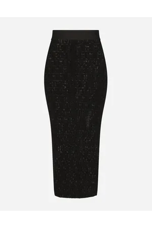Dolce & Gabbana Tulle Calf-length Skirt With All-over Dg Logo - Donna Gonne 40