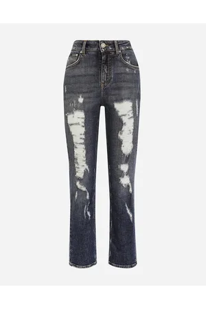 Dolce & Gabbana Jeans Boyfriend In Denim Con Rotture - Donna Denim Multicolore Cotone 40