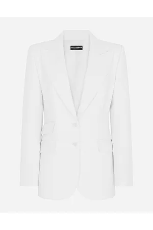 Dolce & Gabbana Single-breasted Woolen Turlington Blazer - Donna Giacche E Blazer Bianco Lana 36