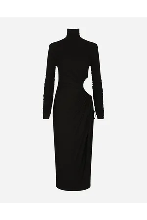Dolce & Gabbana High-necked Jersey Calf-length Dress With Cut-out - Donna Abiti Viscosa 40