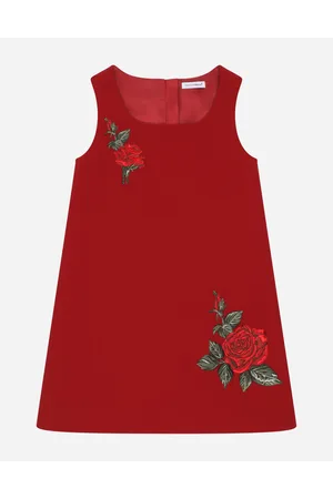 Dolce & Gabbana Abito Smanicato Con Patch - Donna Abiti Rosso Tessuto 2 Years
