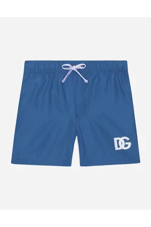 Dolce & Gabbana Boxer Da Mare In Nylon Stampa Dg Logo - Uomo Beachwear Multicolore 9/12 Months
