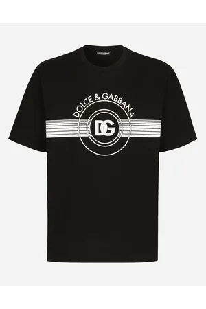 Dolce & Gabbana T-shirt In Cotone Interlock Stampa Logo Dg - Uomo T-shirts E Polo Cotone 48