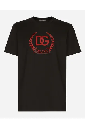 Dolce & Gabbana T-shirt In Cotone Con Ricamo Logo Dg Milano - Uomo T-shirts E Polo Jersey 48