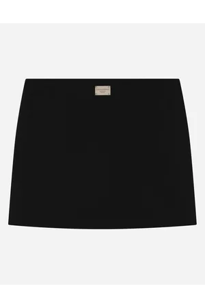 Dolce & Gabbana Minigonna In Viscosa Con Placca Logata - Donna Pantaloni E Gonne Viscosa 2 Years