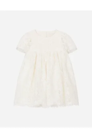Dolce & Gabbana Abito Battesimale Manica Corta In Pizzo A Taglio Impero - Uomo Abiti Bianco Pizzo 3 Months