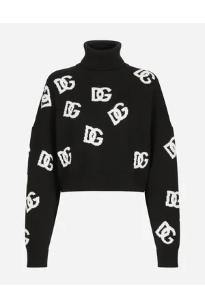 Dolce & Gabbana Maglia Corta In Lana Con Intarsio Logo Dg - Donna Maglioni E Cardigan Multicolore 36