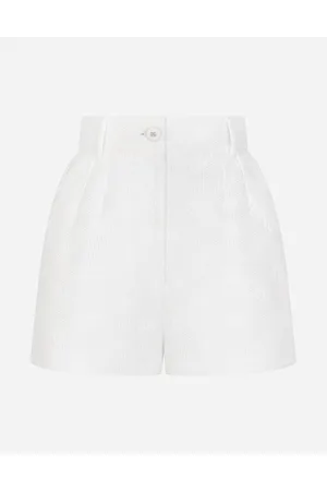 Dolce & Gabbana Shorts In Jacquard Con Logo Dg Allover - Donna Pantaloni E Shorts Bianco 44