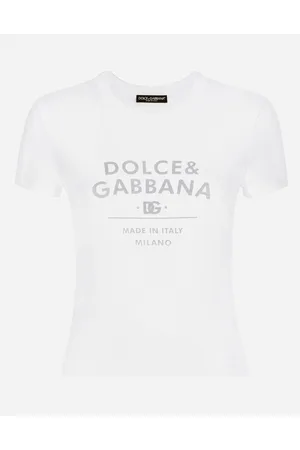 Dolce & Gabbana T-shirt In Jersey Con Lettering - Donna T-shirts E Felpe Bianco 36