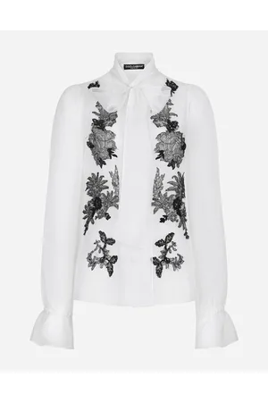 Dolce & Gabbana Camicia In Organza Con Fiocco E Applicazioni In Pizzo - Donna Camicie E Top 36