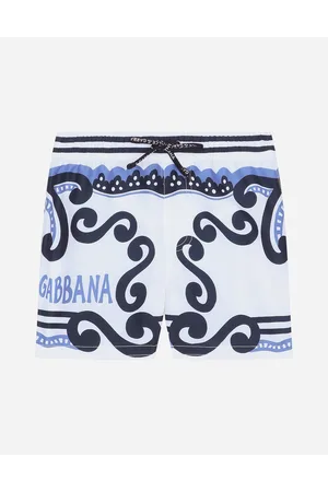 Dolce & Gabbana Nylon Swim Trunks With Marina Print - Uomo Beachwear 3/6 Months