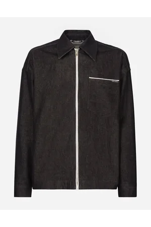 Dolce & Gabbana Blouson In Denim Cimosato Con Zip - Uomo Denim Multicolore 46