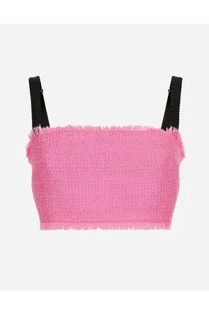 Dolce & Gabbana Top Corto Con Spalline In Tweed Rachel - Donna Camicie E Top Rosa 36