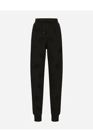 Dolce & Gabbana Pantaloni Jogging In Jersey Con Ricamo Cut Out Logo Dg - Donna Pantaloni E Shorts 40