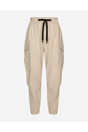Dolce & Gabbana Pantalone Cargo In Cotone Stretch Con Placca - Uomo Pantaloni E Shorts Beige 50