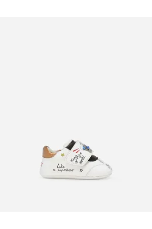 Dolce & Gabbana Sneaker In Nappa Stampata - Uomo Scarpe Neonato (16-20) Bianco 20