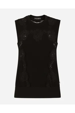 Dolce & Gabbana Maglia In Cashmere E Seta Con Intarsi In Pizzo - Donna Maglioni E Cardigan 40