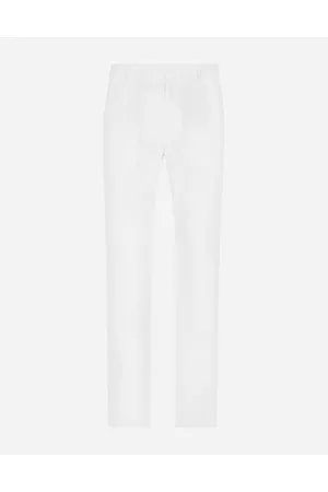 Dolce & Gabbana Pantalone Sartoriale In Lino Stretch - Uomo Pantaloni E Shorts Bianco 46