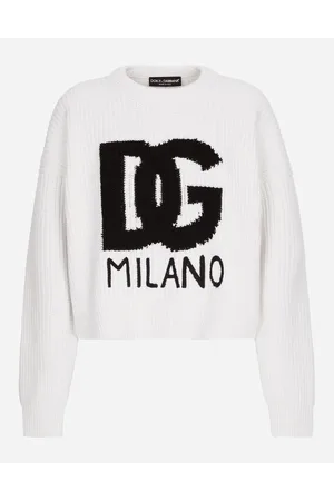 Dolce & Gabbana Maglia In Lana A Coste Con Logo Dg - Donna Maglioni E Cardigan 38