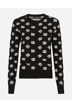 Dolce & Gabbana Cardigan In Viscosa Logo Dg Jacquard - Donna Maglioni E Cardigan Multicolore 36